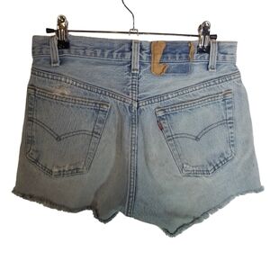 Vtg Levis button fly cut off jean shorts made usa